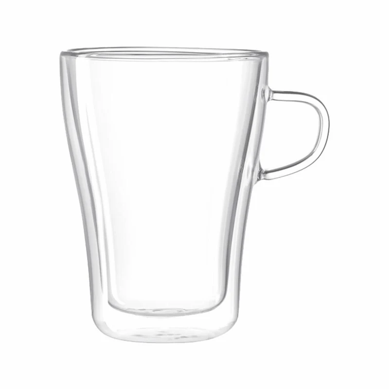 Leonardo Duo Henkelbecher Doppelwandig 2er Set, Becher, Handgefertigt, Glas, 250 ml, 14660