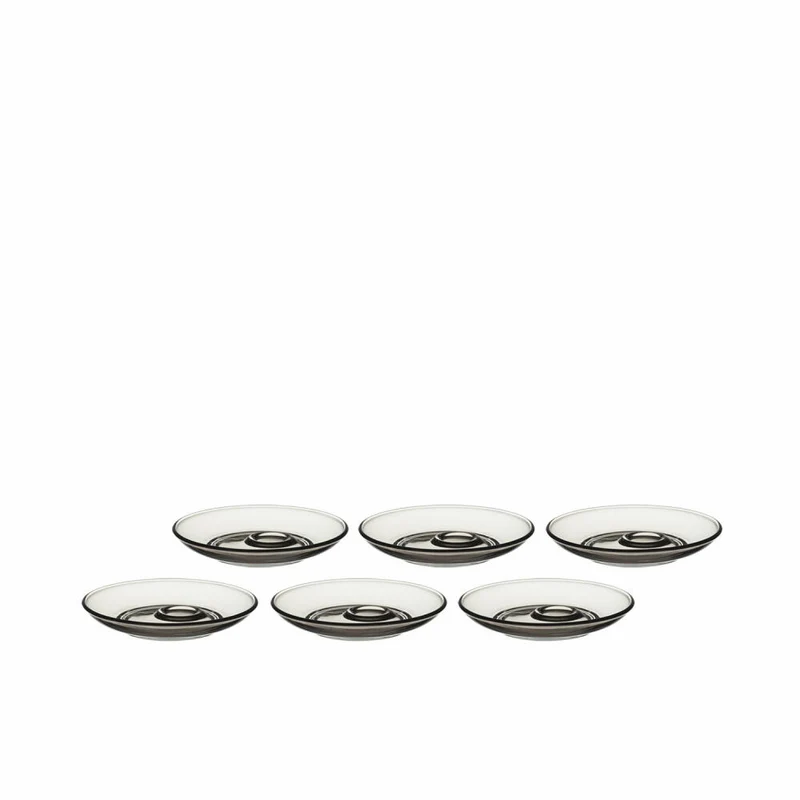 Leonardo Senso Untertasse 6er Set, Espresso Unterteller, Unter Tasse, Glas, Grau, Ø 11.5 cm, 49682