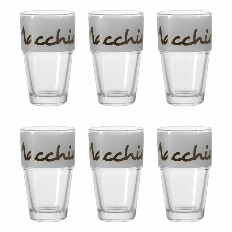Leonardo Solo Becher Latte Macchiato 6er Set, Kaffeeglas, Kaffee Becher, Cappuccino, Braun, Glas, 400 ml, 17182
