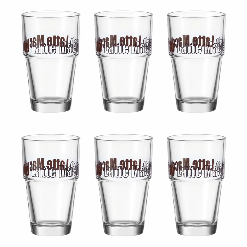 Leonardo Solo Becher Latte Macchiato 6er Set, Kaffeegläser, Cappuccino, Glas, 400 ml, 86583