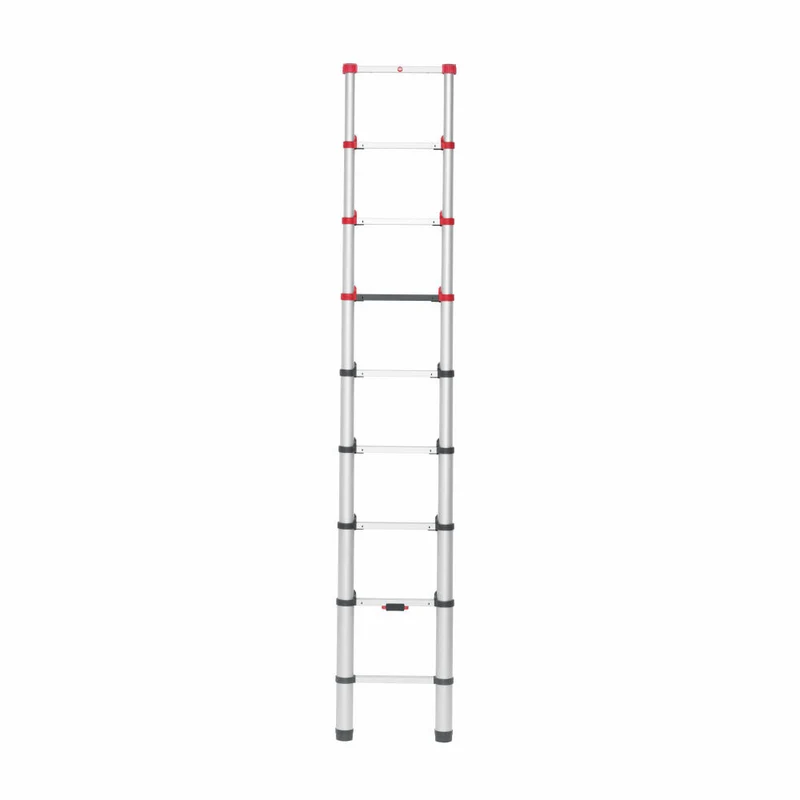 Hailo Sicherheits-Teleskopleiter FlexLine, Ausziehleiter, Leiter, Aluminium, Silber, 9 Sprossen, 7113-091