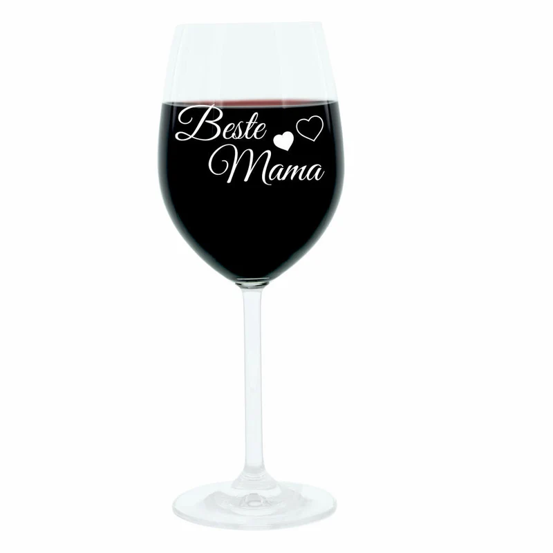 Leonardo Weinglas 400 ml, Beste Mama, Geschenk Stimmungsglas mit lustiger Gravur, Moodglas, 22 cm