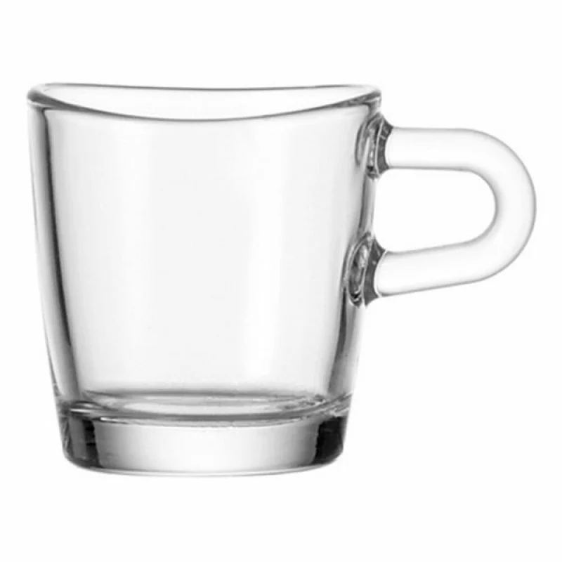 Leonardo Loop Set, 6-teilig, Espressotasse + Untertasse + Löffel, Kaffee, Espresso Tasse, Kunststoff, Klar, Ø 11 cm