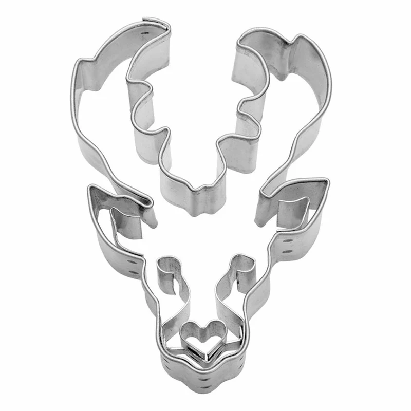 Städter Präge-Ausstecher Hirschkopf, Ausstechform, Plätzchenform, Keks, Plätzchen, Edelstahl, 6 cm, 076297