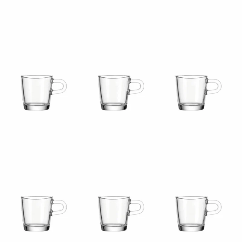 Leonardo Loop Espressotasse 6er Set, Kaffeetasse, Kaffeebecher,Espresso, Glas, 60 ml