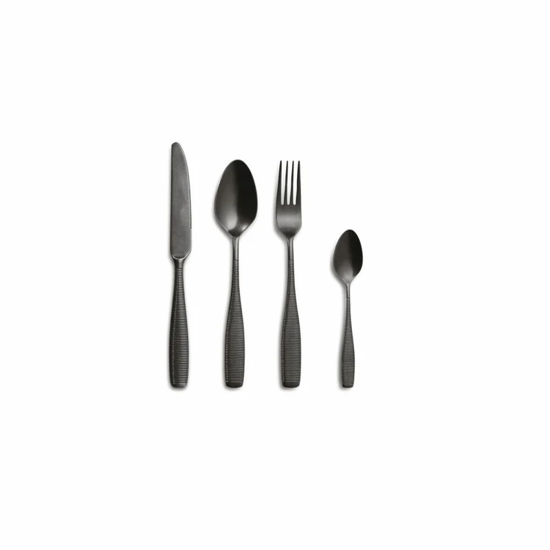 Comas Besteck-Set Fleur De Lys Vintage Black 24-tlg., Tafelbesteck, Edelstahl 18/10, Schwarz, 6973