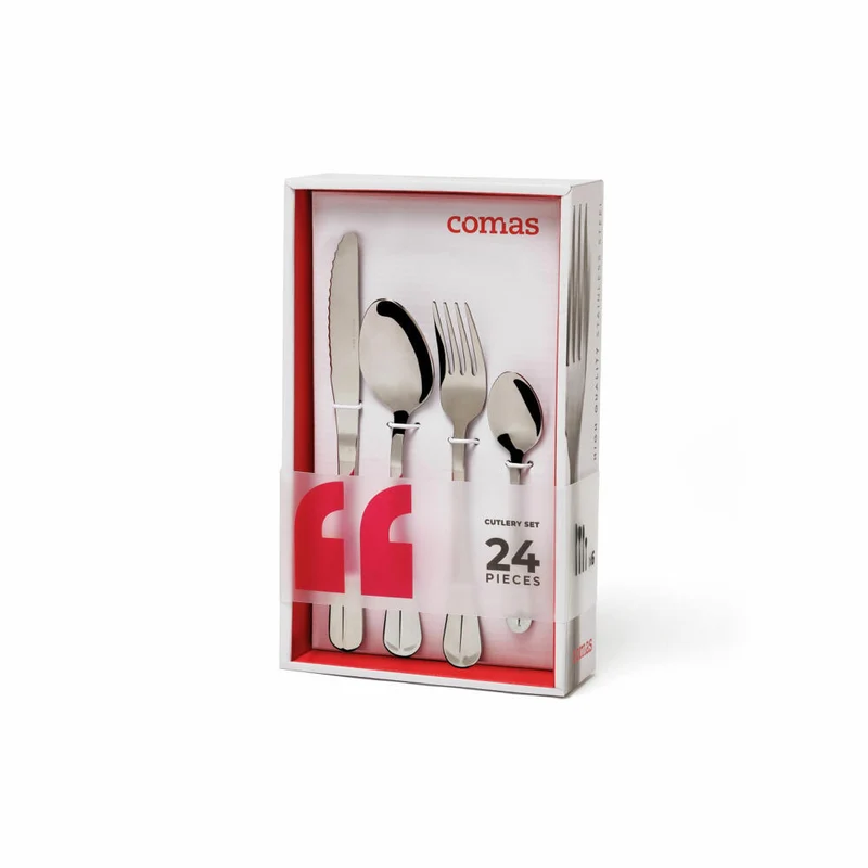 Comas Besteck-Set Baguette S 24-tlg., Tafelbesteck, Edelstahl 18/10, Silberfarben, 7121