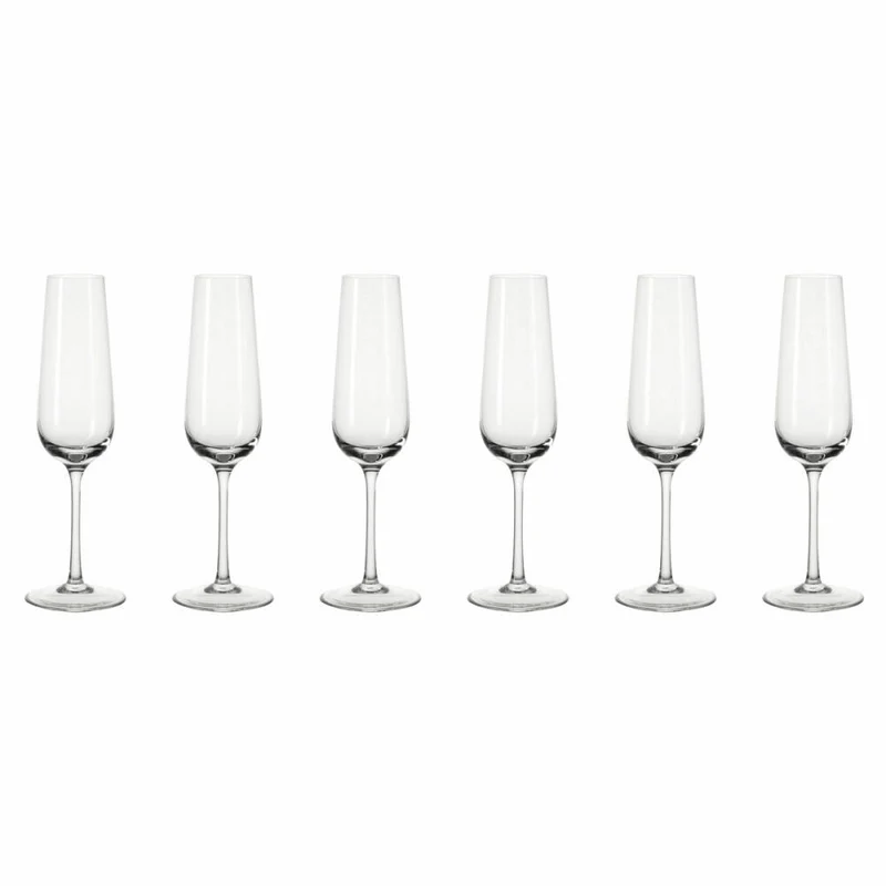 Leonardo Tivoli Sektglas 6er Set, Proseccoglas, Champagnerglas, Sektglas, Glas, 220 ml, 17356