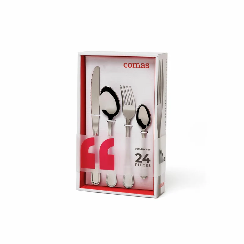 Comas Besteck-Set Ingles M 24-tlg., Tafelbesteck, Edelstahl 18/10, Silberfarben, 7123