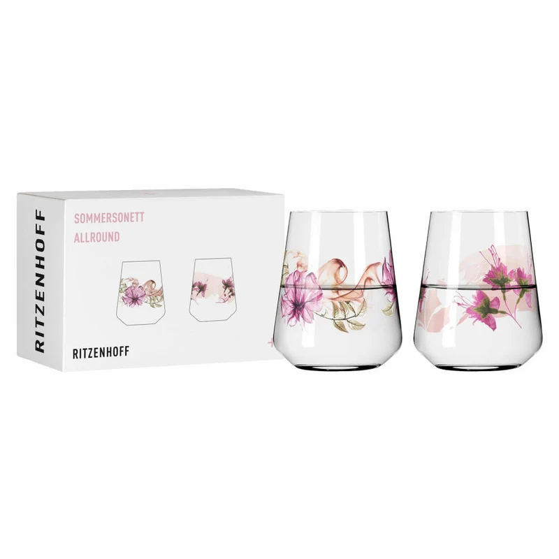 Ritzenhoff Universalglas 2er-Set Sommersonett 001, 002, Doro, Rüden Und Sonja Eikler, Kristallglas, 510 ml, 3462001
