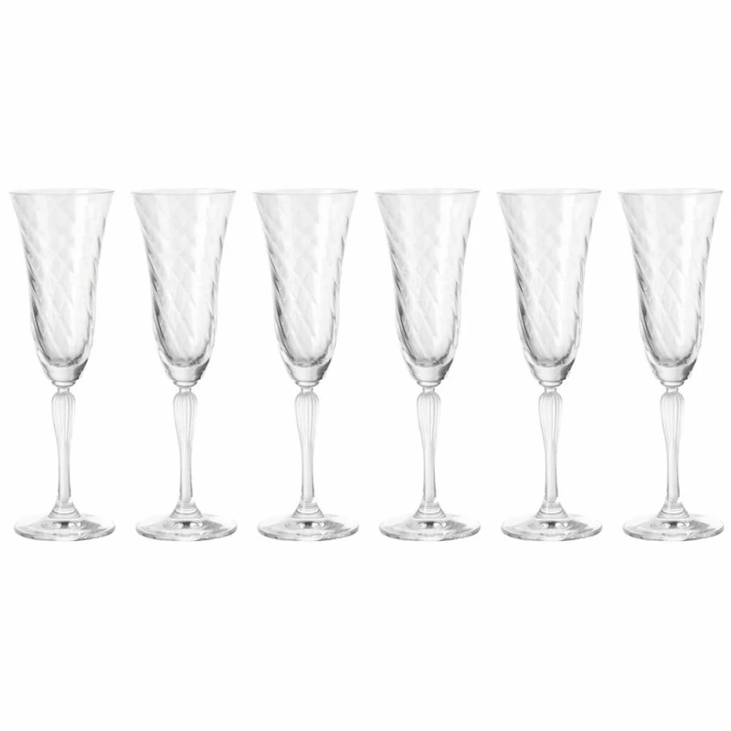 Leonardo Volterra Sektglas 6er Set, Sektflöte, Sekt Flöte, Klarglas, Glas, 80 ml, 17736