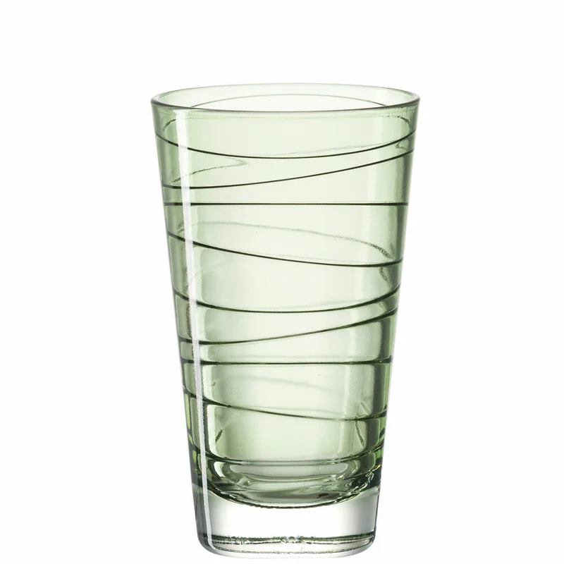 Leonardo Vario Struttura Trinkglas Groß 6er Set, Wasserglas, Saftglas, Glas, Grün, 200 ml, 18237