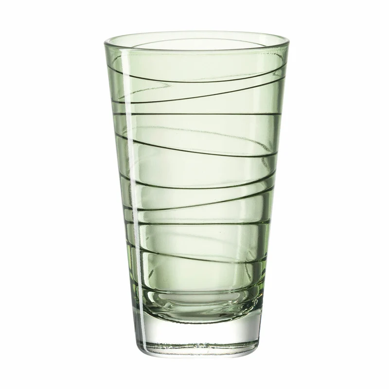 Leonardo Vario Struttura Trinkglas Groß 6er Set, Wasserglas, Saftglas, Glas, Grün, 200 ml, 18237