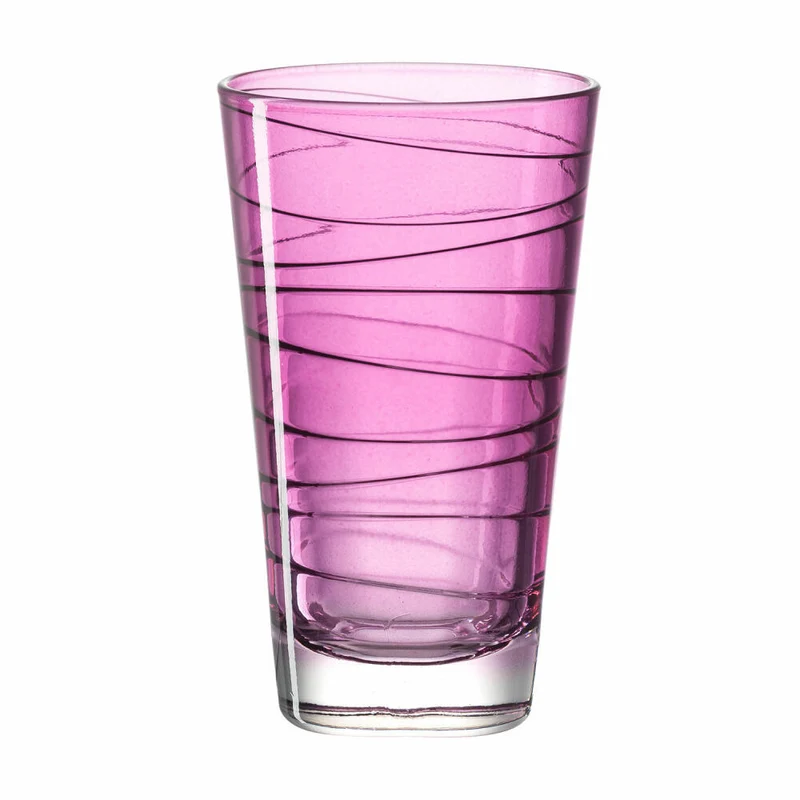 Leonardo Vario Struttura Trinkglas Groß 6er Set, Wasserglas, Saftglas, Glas, Lila, 200 ml, 18235