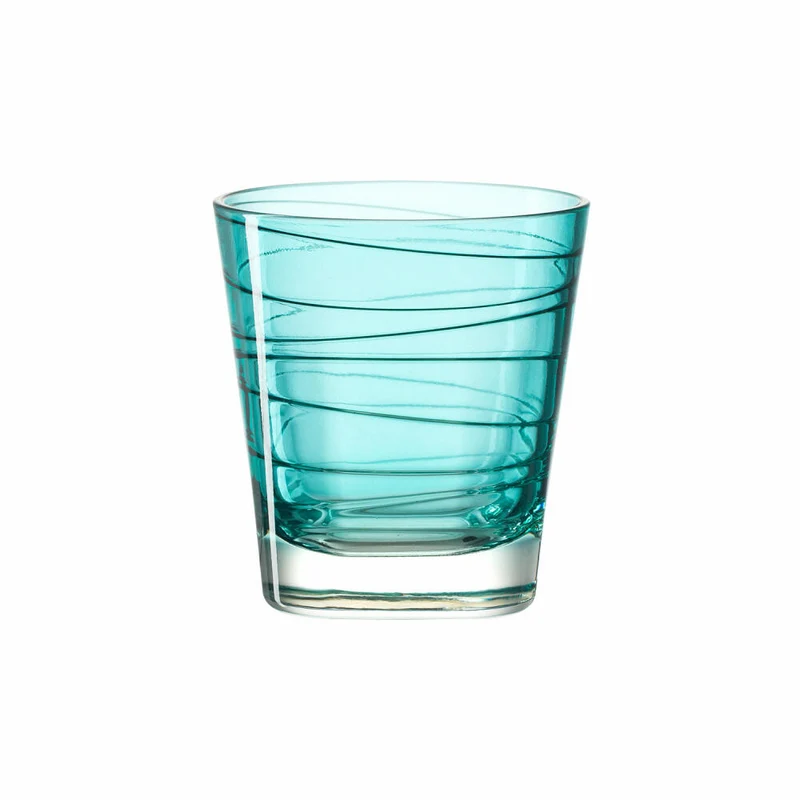 Leonardo Vario Struttura Trinkglas Klein 6er Set, Wasserglas, Saftglas, Glas, Türkis, 170 ml, 18231