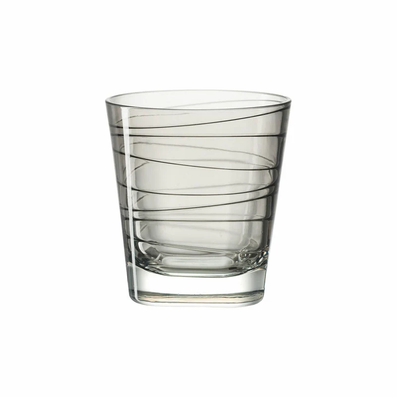 Leonardo Vario Struttura Trinkglas Klein 6er Set, Wasserglas, Saftglas, Glas, Grau, 170 ml, 18229
