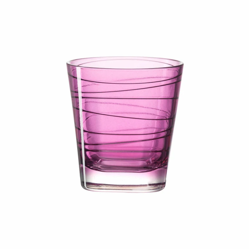 Leonardo Vario Struttura Trinkglas Klein 6er Set, Wasserglas, Saftglas, Glas, Lila, 170 ml, 18228