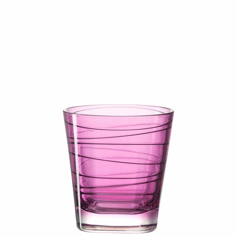 Leonardo Vario Struttura Trinkglas Klein 6er Set, Wasserglas, Saftglas, Glas, Lila, 170 ml, 18228