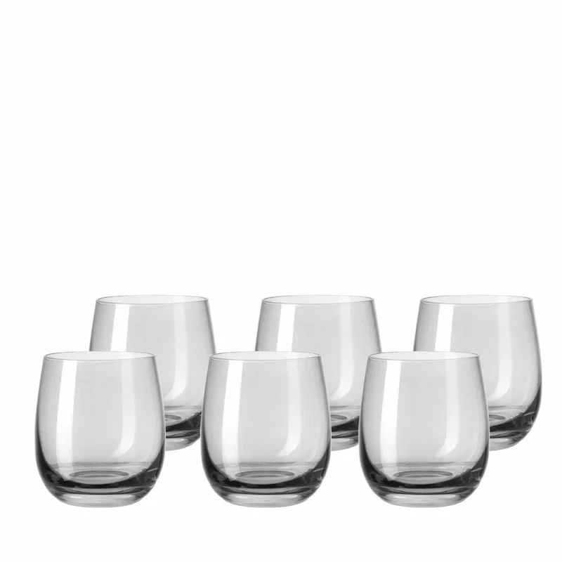 Leonardo Sora Becher 6er Set, Trinkbecher, Trinkglas, Wasserglas, Basalto, Glas, 360 ml, 18195