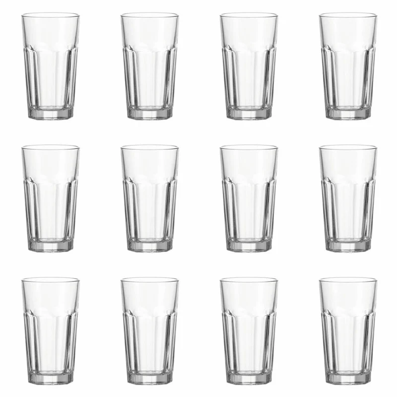 Leonardo Rock Longdrinkglas XL 12er Set, Cocktailglas, Becher, Klarglas, Glas, 390 ml, 17203