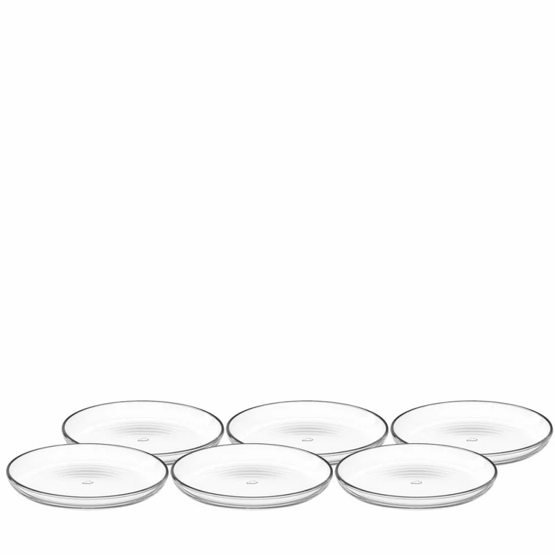 Leonardo Cucina Teller 6er Set, Essteller, Speiseteller, Glasteller, Ø 18 cm, Glas, 66330