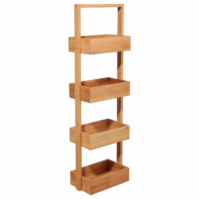 5five Simply Smart Badregal mit 4 Ebenen, Kosmetikregal, Bambus, Braun, 88 cm, 216716020